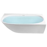 Vasca da bagno angolare sinistra 170 x 80 cm Finitura acrilica bianco lucido stile moderno