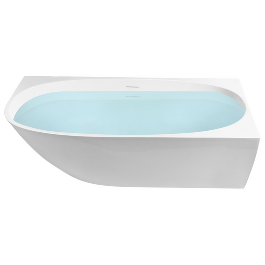 Vasca da bagno angolare sinistra 170 x 80 cm Finitura acrilica bianco lucido stile moderno