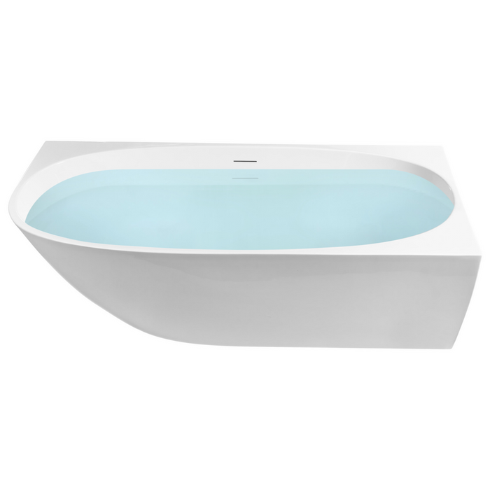 Vasca da bagno angolare sinistra 170 x 80 cm Finitura acrilica bianco lucido stile moderno