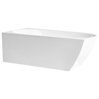 Vasca da bagno angolare sinistra 170 x 80 cm Finitura acrilica bianco lucido stile moderno