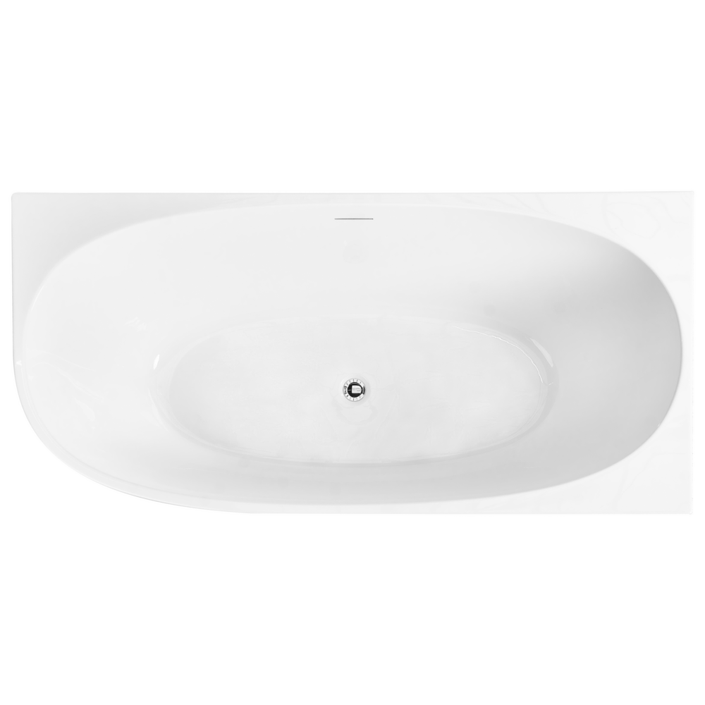 Vasca da bagno angolare sinistra 170 x 80 cm Finitura acrilica bianco lucido stile moderno