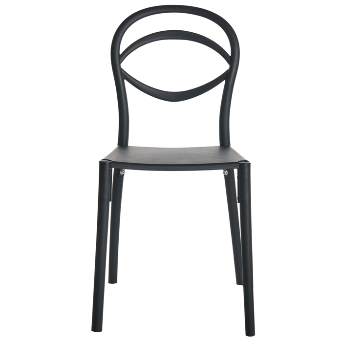 Set di 4 sedie da giardino leggere e resistenti alle intemperie colore nero stile moderno