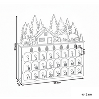 Decorazione natalizia in legno marrone chiaro illuminata con luci LED Calendario dell'Avvento a batteria Scenario natalizio
