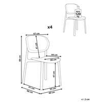 Set di 4 sedie da giardino verde leggere e resistenti alle intemperie stile moderno
