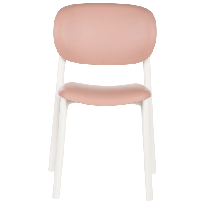 Set di 4 sedie da giardino rosa pastello leggere e resistenti alle intemperie stile moderno