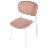 Set di 4 sedie da giardino rosa pastello leggere e resistenti alle intemperie stile moderno