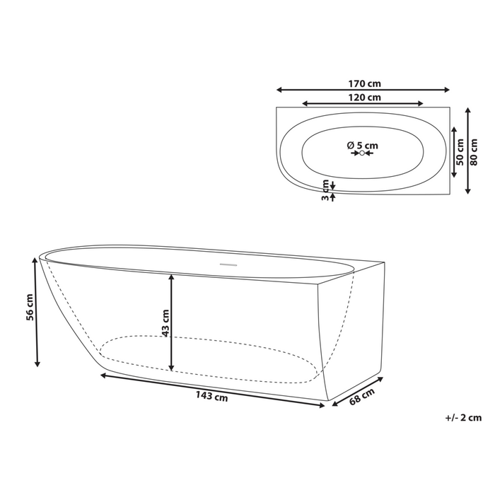 Vasca da bagno angolare sinistra 170 x 80 cm Finitura acrilica bianco lucido stile moderno