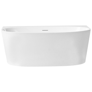 Vasca da bagno in acrilico ovale a filo parete 150 x 79 cm Bianca stile moderno