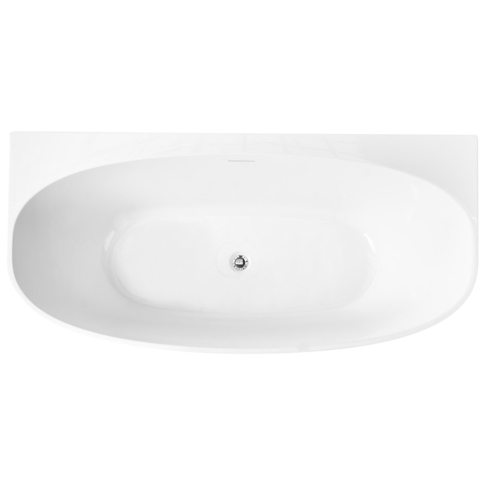 Vasca da bagno in acrilico ovale a filo parete 150 x 79 cm Bianca stile moderno