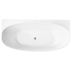Vasca da bagno in acrilico ovale a filo parete 150 x 79 cm Bianca stile moderno