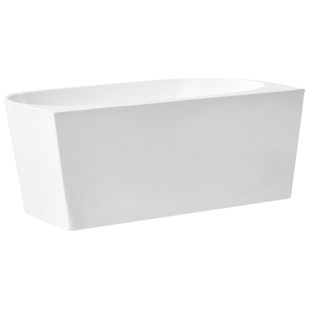 Vasca da bagno in acrilico ovale a filo parete 150 x 79 cm Bianca stile moderno
