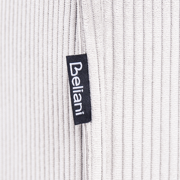 Chaise longue in corda bianco sporco lato sinistro gambe nere imbottite Soggiorno moderno