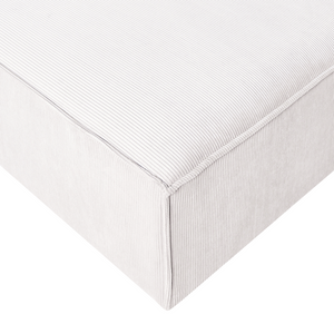 Pouf imbottito modulo poggiapiedi quadrato gambe nere in corda bianco sporco Stile moderno