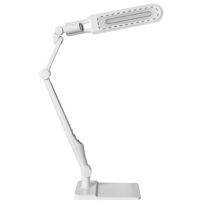 Lampada da tavolo LED per ufficio domestico con braccio regolabile e orientabil dimmer continuo e modalità CCT Colore bianco