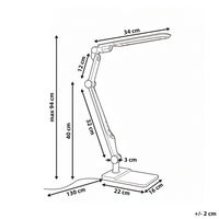 Lampada da tavolo LED per ufficio domestico con braccio regolabile e orientabil dimmer continuo e modalità CCT Colore bianco