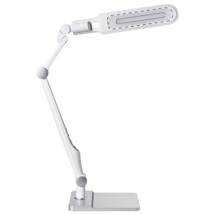 Lampada da tavolo LED per ufficio domestico con braccio regolabile e orientabil dimmer continuo e modalità CCT Colore argento