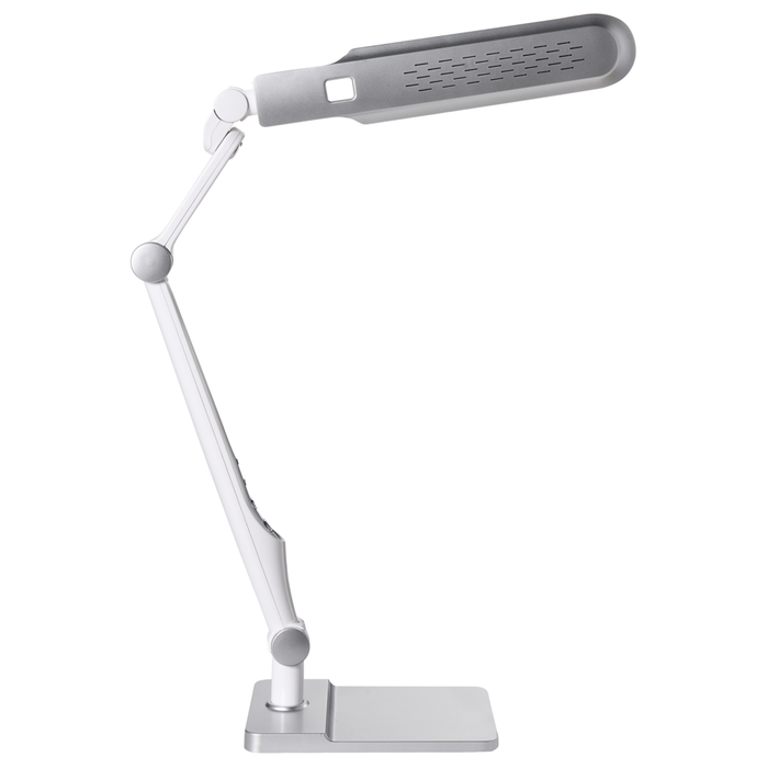 Lampada da tavolo LED per ufficio domestico con braccio regolabile e orientabil dimmer continuo e modalità CCT Colore argento