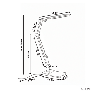 Lampada da tavolo LED per ufficio domestico con braccio regolabile e orientabil dimmer continuo e modalità CCT Colore argento
