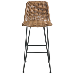 Set di sedie da bar per cucina e sala da pranzo in rattan rustico boho marrone Cassita