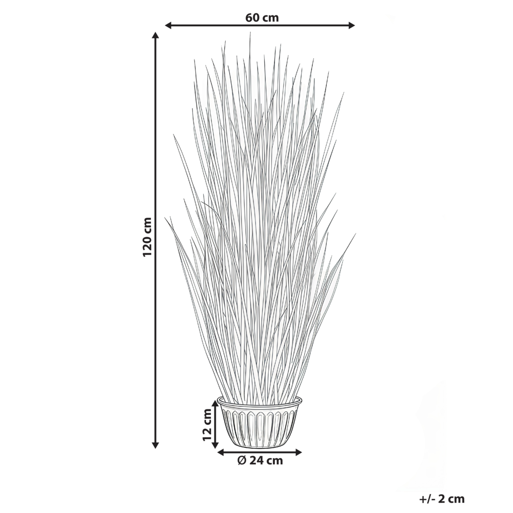 Pianta artificiale in vaso Materiale sintetico verde e vaso di plastica nero 120 cm Accessorio decorativo per la casa