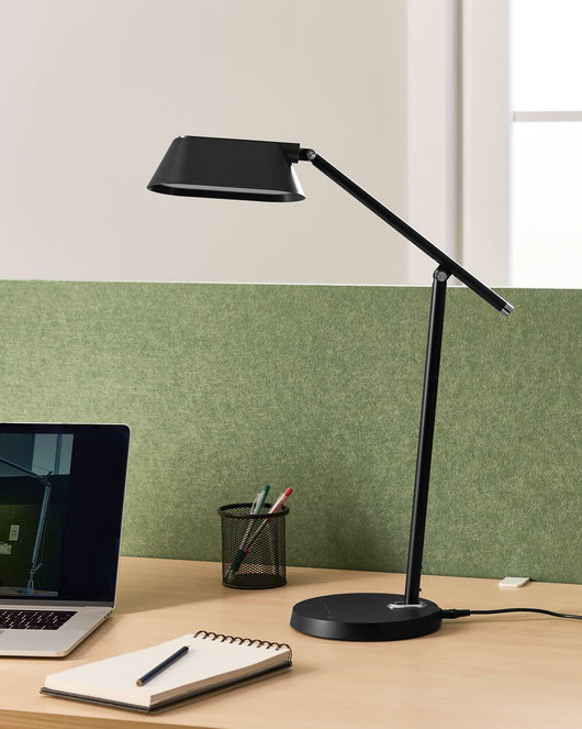 Lampada da tavolo LED per ufficio domestico con braccio regolabile e orientabile dimmer continuo e timer colore nero