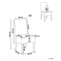 Set di 2 sedie da pranzo in rattan intrecciato con schienale alto per soggiorno colore naturale
