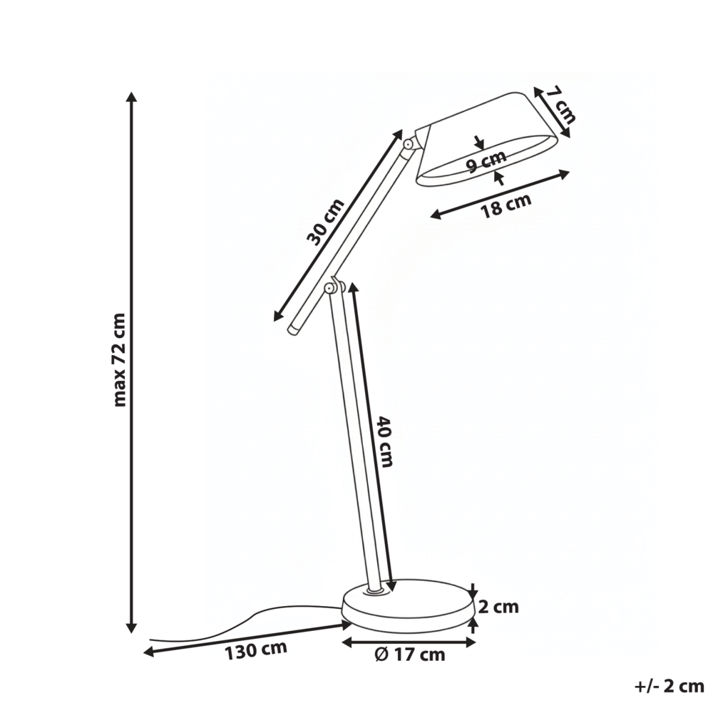 Lampada da tavolo LED per ufficio domestico con braccio regolabile e orientabile dimmer continuo e timer colore nero
