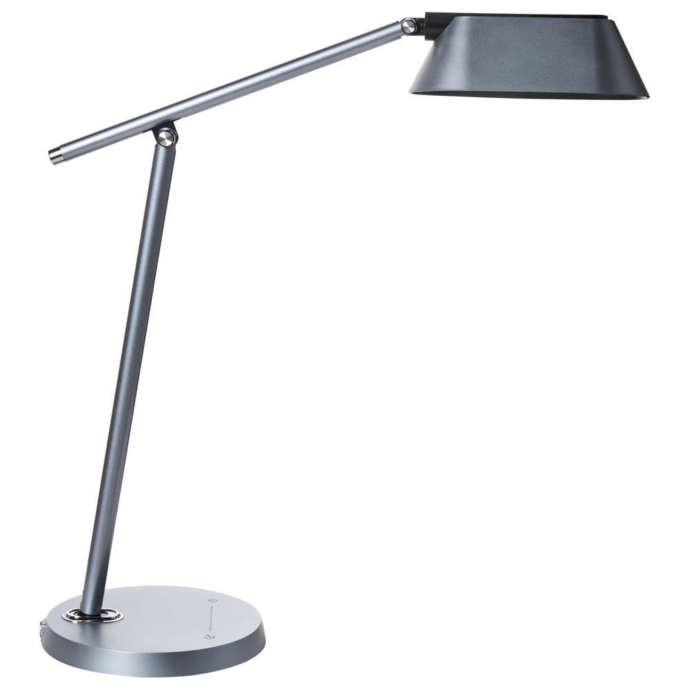 Lampada da tavolo LED per ufficio domestico con braccio regolabile e orientabile dimmer continuo e timer colore grigio