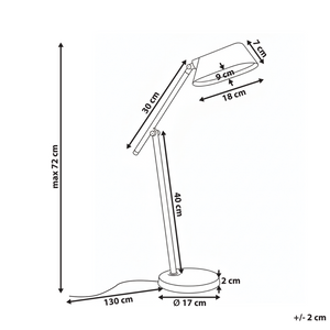 Lampada da tavolo LED per ufficio domestico con braccio regolabile e orientabile dimmer continuo e timer colore grigio