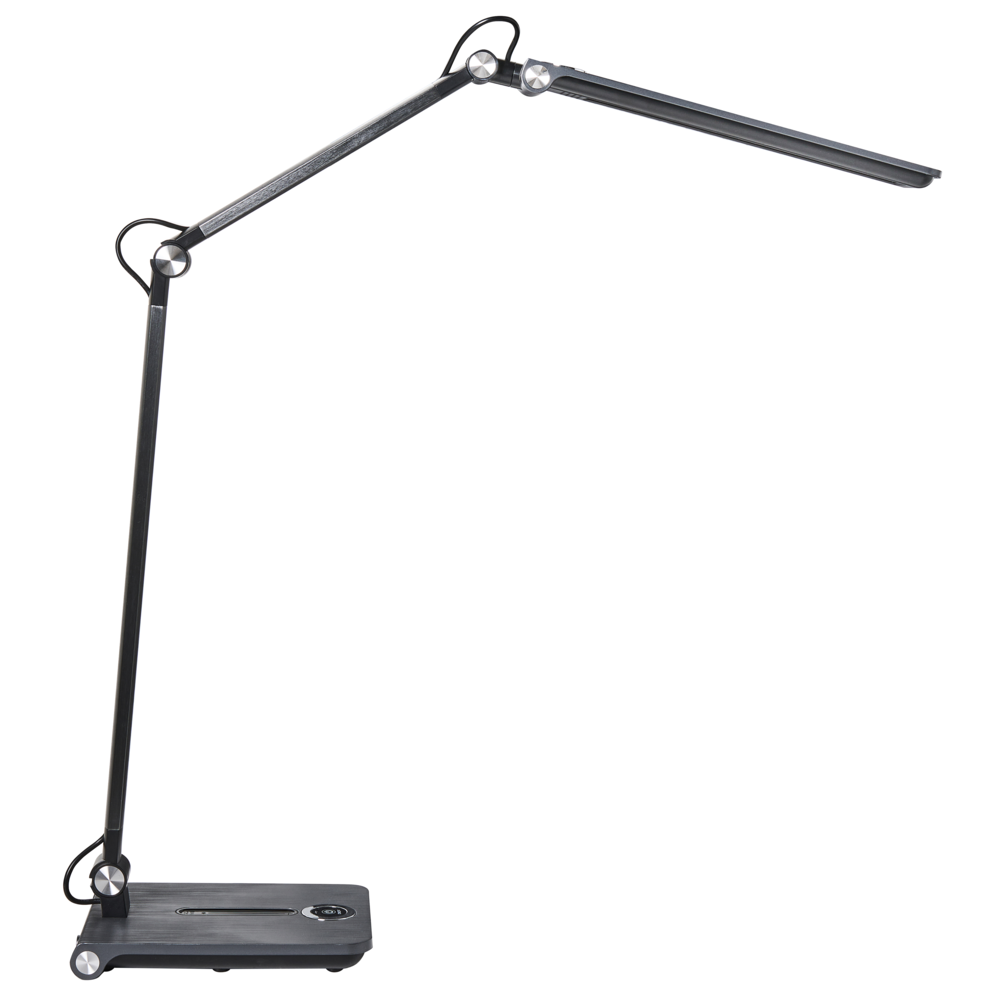 Lampada da tavolo LED per ufficio domestico con braccio regolabile e orientabile dimmer a 5 livelli e timer grigio