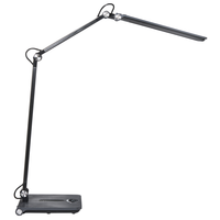 Lampada da tavolo LED per ufficio domestico con braccio regolabile e orientabile dimmer a 5 livelli e timer grigio