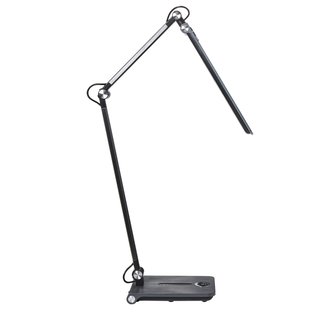 Lampada da tavolo LED per ufficio domestico con braccio regolabile e orientabile dimmer a 5 livelli e timer grigio