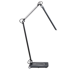 Lampada da tavolo LED per ufficio domestico con braccio regolabile e orientabile dimmer a 5 livelli e timer grigio