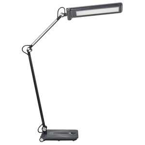 Lampada da tavolo LED per ufficio domestico con braccio regolabile e orientabile dimmer a 5 livelli e timer grigio