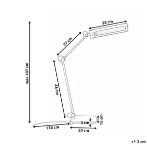 Lampada da tavolo LED per ufficio domestico con braccio regolabile e orientabile dimmer a 5 livelli e timer grigio