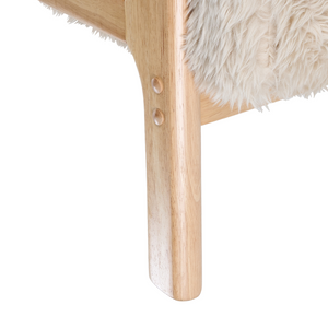 Poltrona in tessuto beige Gambe in legno con braccioli e cuscino Soggiorno classico tradizionale