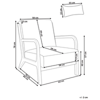 Poltrona in tessuto beige Gambe in legno con braccioli e cuscino Soggiorno classico tradizionale