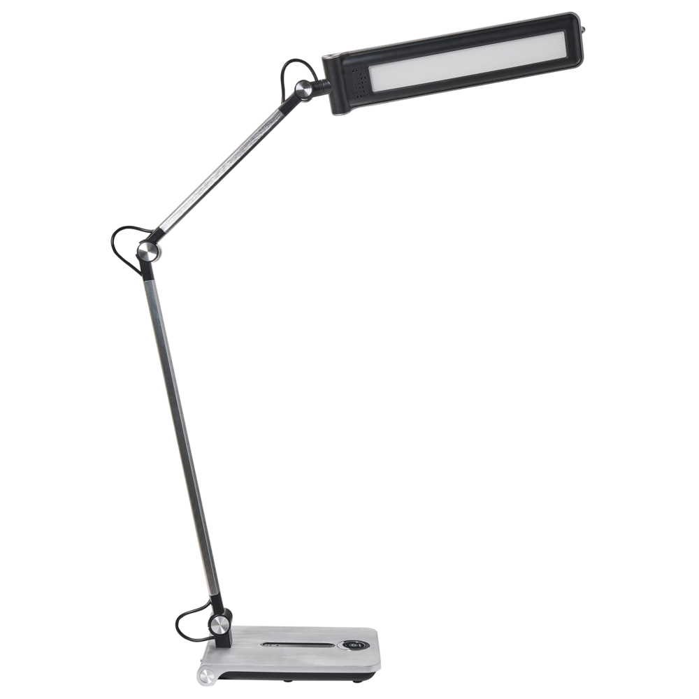 Lampada da tavolo LED per ufficio domestico con braccio regolabile e orientabile dimmer a 5 livelli e timer argento