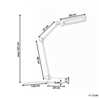 Lampada da tavolo LED per ufficio domestico con braccio regolabile e orientabile dimmer a 5 livelli e timer argento