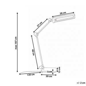 Lampada da tavolo LED per ufficio domestico con braccio regolabile e orientabile dimmer a 5 livelli e timer argento