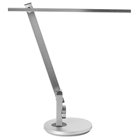 Lampada da tavolo LED per ufficio domestico con braccio regolabile e orientabile dimmer a 10 livelli e timer argento