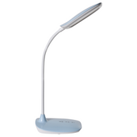 Lampada da scrivania per ufficio Illuminazione da tavolo blu Lampada per computer da lettura Braccio regolabile Funzione CCT Dimmer Stepless