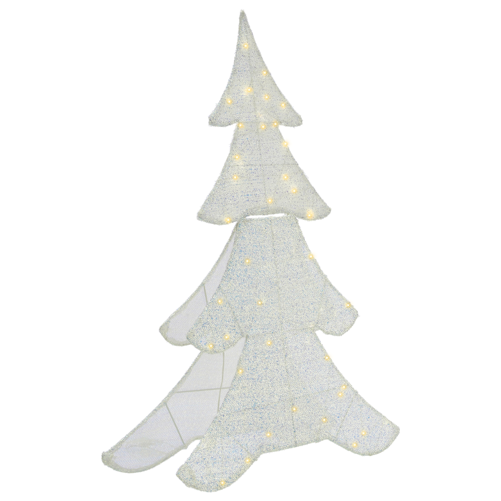 Decorazione natalizia da esterno a LED Albero di Natale 95 cm Decorazione natalizia da giardino Illuminata Bianca