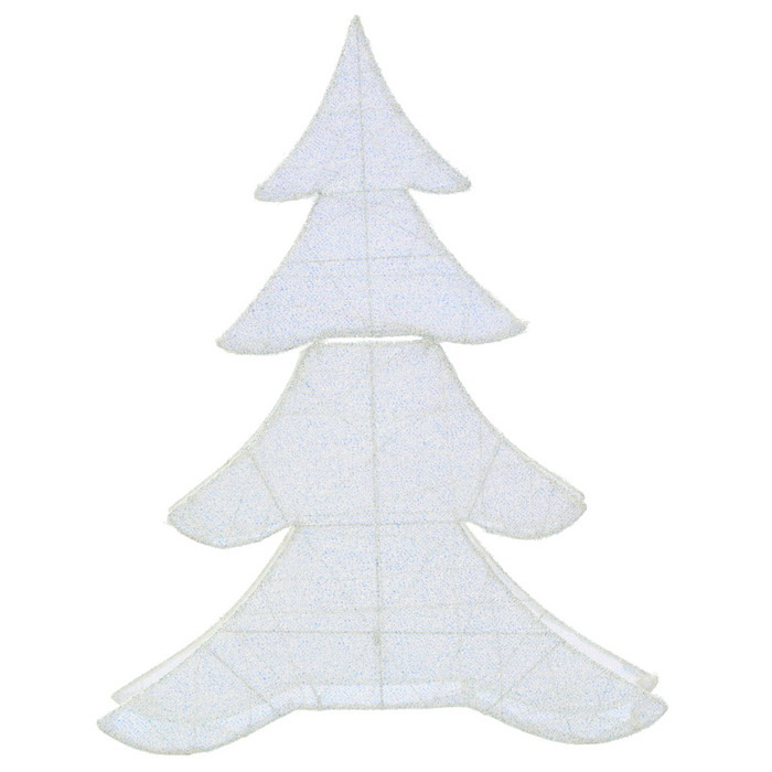 Decorazione natalizia da esterno a LED Albero di Natale 95 cm Decorazione natalizia da giardino Illuminata Bianca