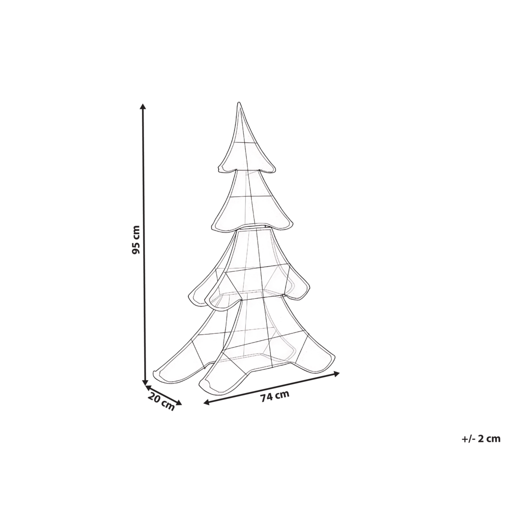 Decorazione natalizia da esterno a LED Albero di Natale 95 cm Decorazione natalizia da giardino Illuminata Bianca