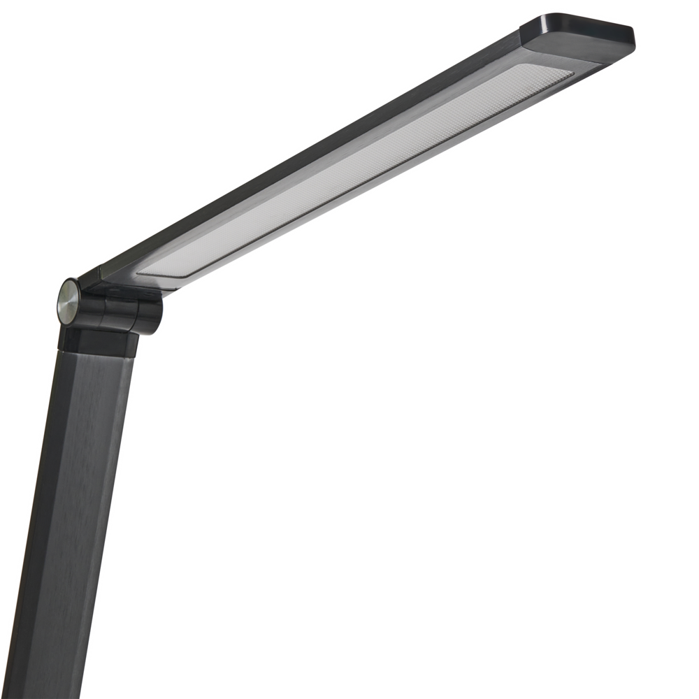 Lampada da scrivania moderna per ufficio domestico 3 modalità di temperatura Dimmer continuo Caricatore wireless Alluminio Materiale sintetico Nero