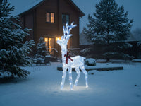 Decorazione natalizia da esterno a LED Renna 140 cm Decorazione natalizia da giardino Illuminata Bianca