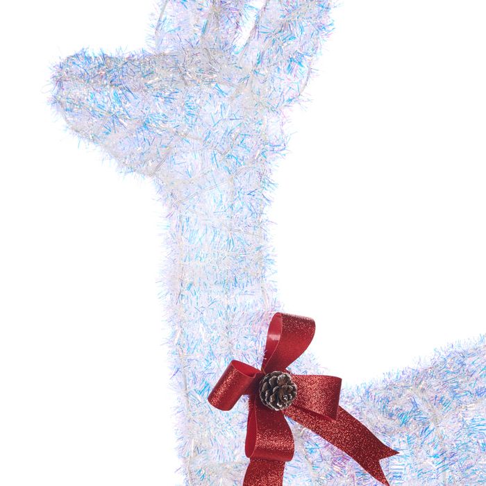 Decorazione natalizia da esterno a LED Renna 140 cm Decorazione natalizia da giardino Illuminata Bianca