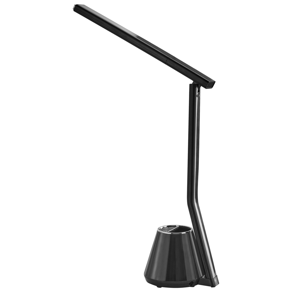 Lampada da scrivania moderna a LED Lampada da computer per ufficio domestico con portapenne 3 modalità CCT Dimmer Materiale sintetico Paralume regolabile Nero