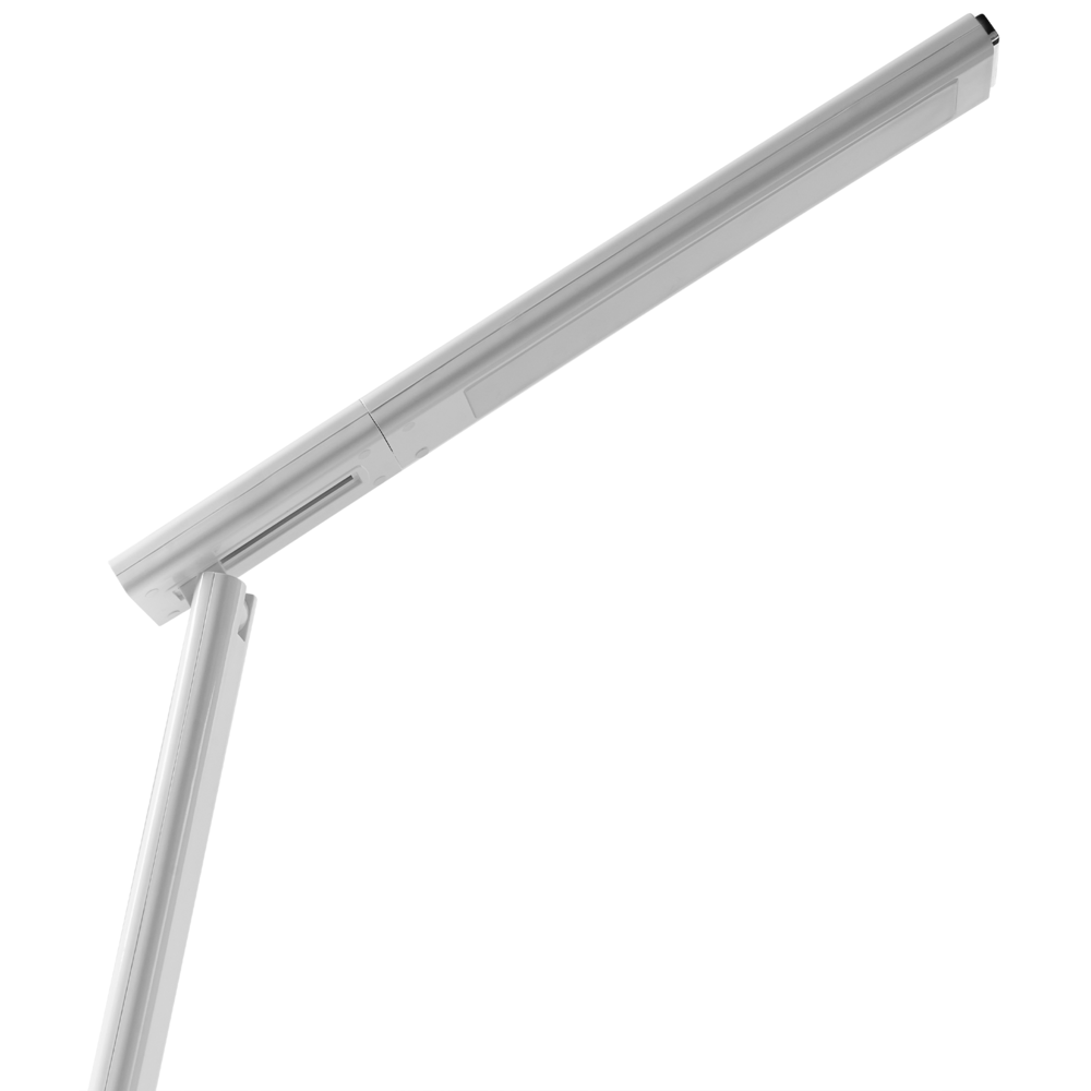 Lampada da scrivania moderna a LED Lampada da computer per ufficio domestico con portapenne 3 modalità CCT Dimmer Materiale sintetico Paralume regolabile bianco